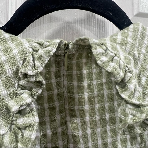 Another Girl Green Plaid Collared Mini Sheath Dress Short Sleeve Size 8 Large - Picture 10 of 10